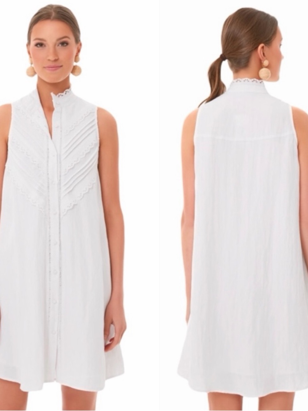 Tuckernuck Pomander Place White Dutton Dress Button Front Shirt Dress Sleeveless